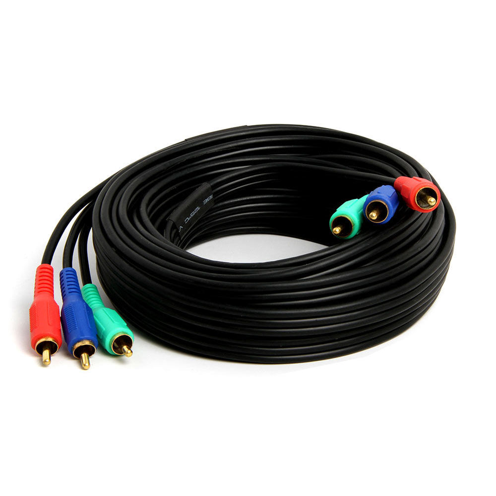VideoAudio 3 RCA Bundled Cables For Component Video, 25 Feet
